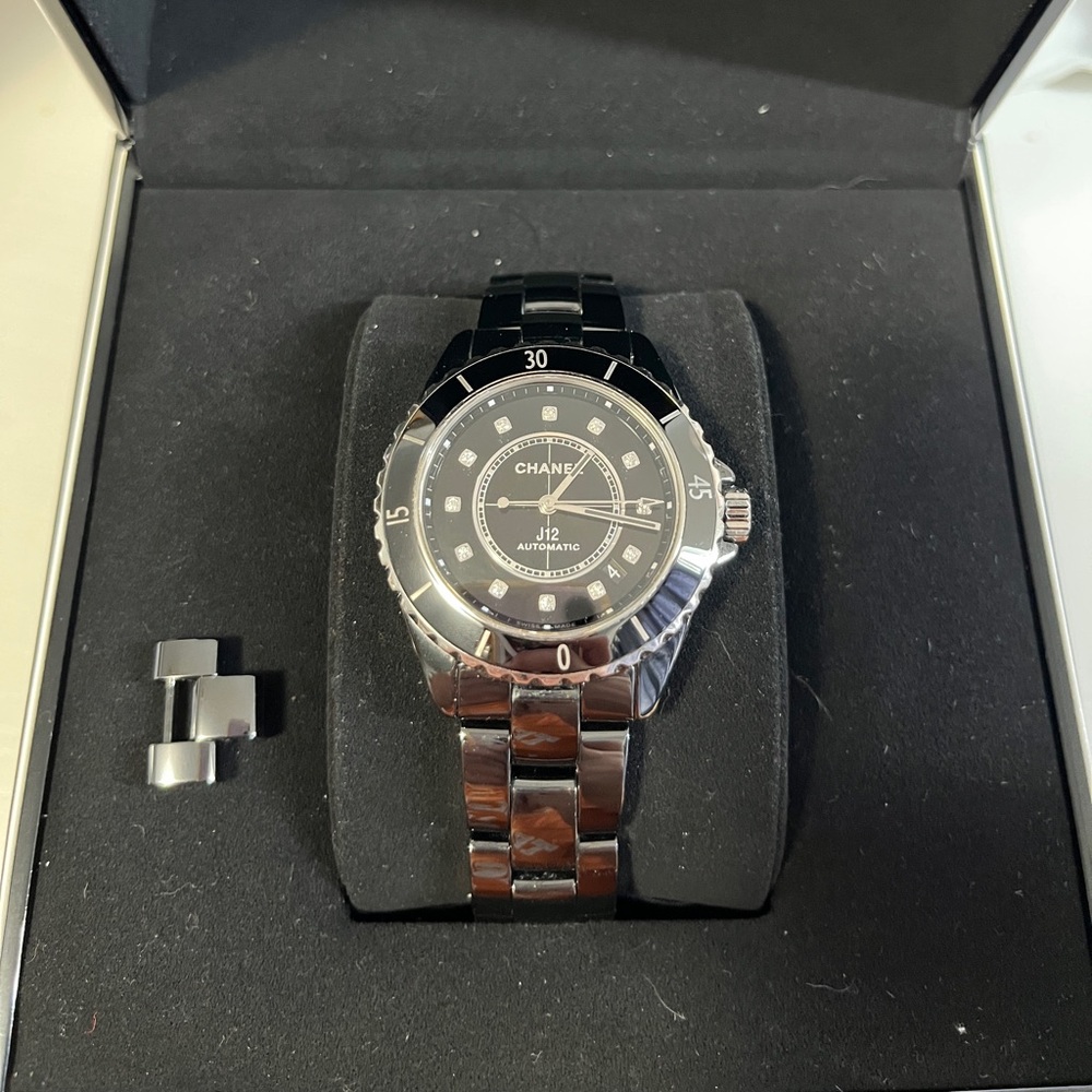 CHANEL J12 Black and Silver Watch Makes a great Christmas GIFT